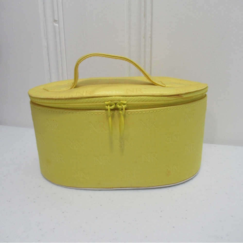 Nina Ricci Vintage Yellow Oval Cosmetic Case